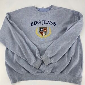 BDG Jeans Sweatshirt‎ Crewneck Pullover Light Blue Embroidered Logo Men XL